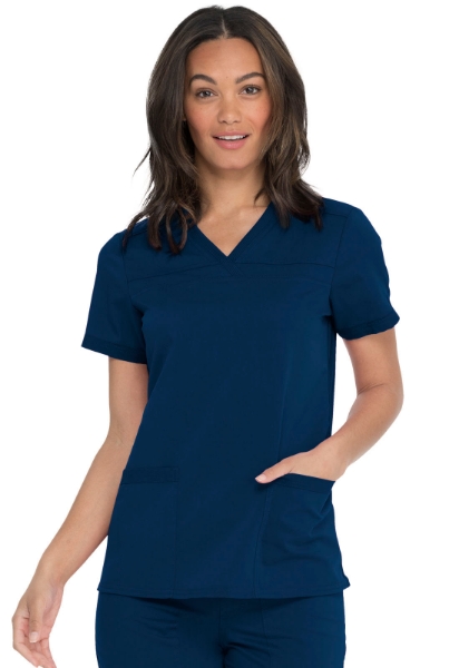 Picture of Dickies Balance V-Neck Top With Rib Knit Panels
