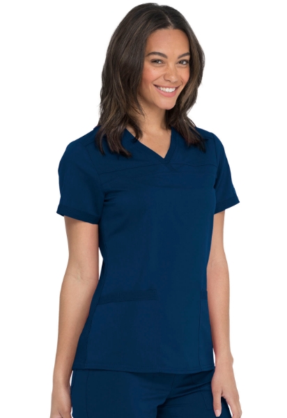 Picture of Dickies Balance V-Neck Top With Rib Knit Panels